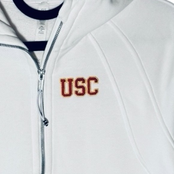Lululemon x USC Trojans Scuba Oversized White 1/2 Zip Hoodie Size XS/S - Picture 8 of 10